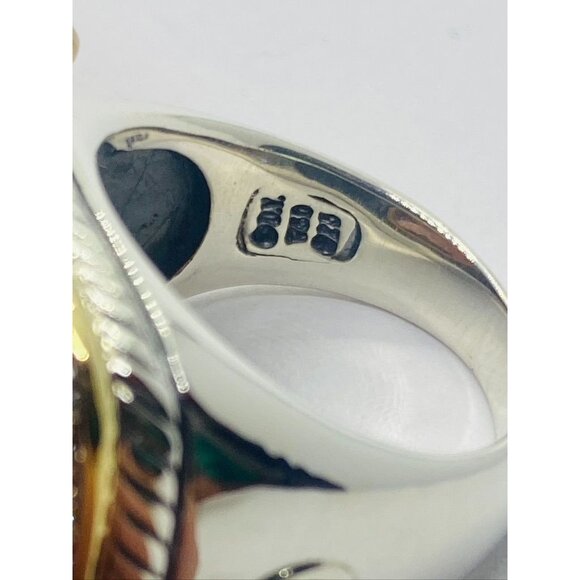 David Yurman Albion Citrine 18K Silver Diamond Ring - Picture 3 of 16